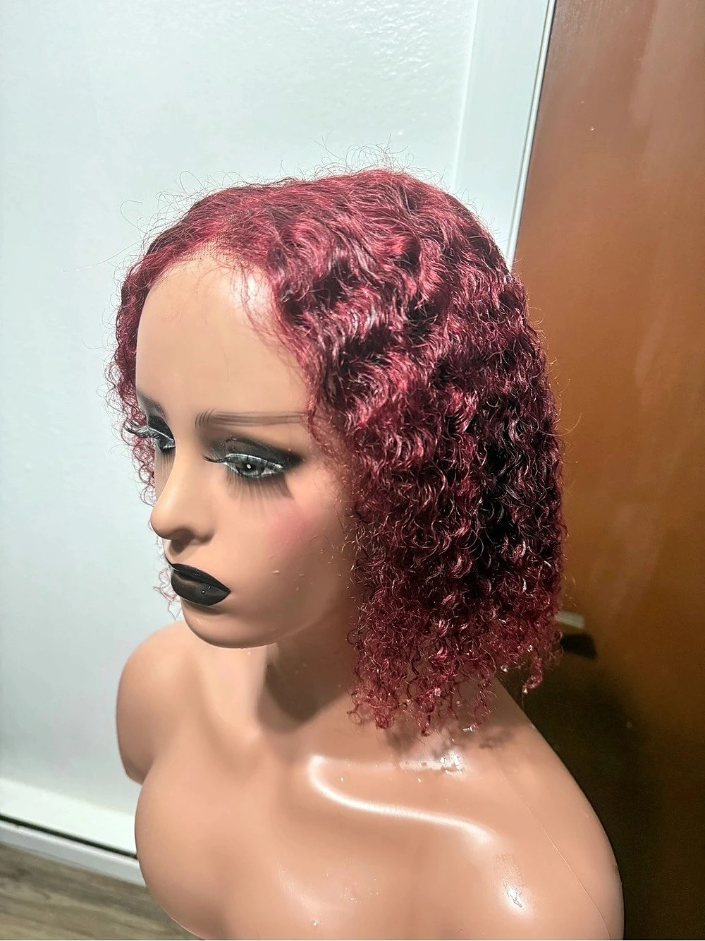 Burgundy Curly Wig Like New